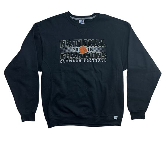 Clemson Football Black Pullover Sweatshirt National Championship 2018 Large - Picture 1 of 6